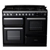 Rangemaster Estel Deluxe 110cm Dual Fuel Range Cooker - Gloss Black + Chrome Rangemaster Estel Deluxe 110cm Dual Fuel Range Cooker - Gloss Black + Chrome