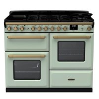 Rangemaster Estel Deluxe 110cm Dual Fuel Range Cooker - Mint + Brass Rangemaster Estel Deluxe 110cm Dual Fuel Range Cooker - Mint + Brass