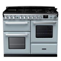 Rangemaster Estel Deluxe 110cm Dual Fuel Range Cooker - Misty Blue + Chrome Rangemaster Estel Deluxe 110cm Dual Fuel Range Cooker - Misty Blue + Chrome