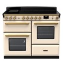 ESDLO110EIPPCR/AB1 Rangemaster Estel Deluxe 110cm Induction Range Cooker - Pale Cream + Brass