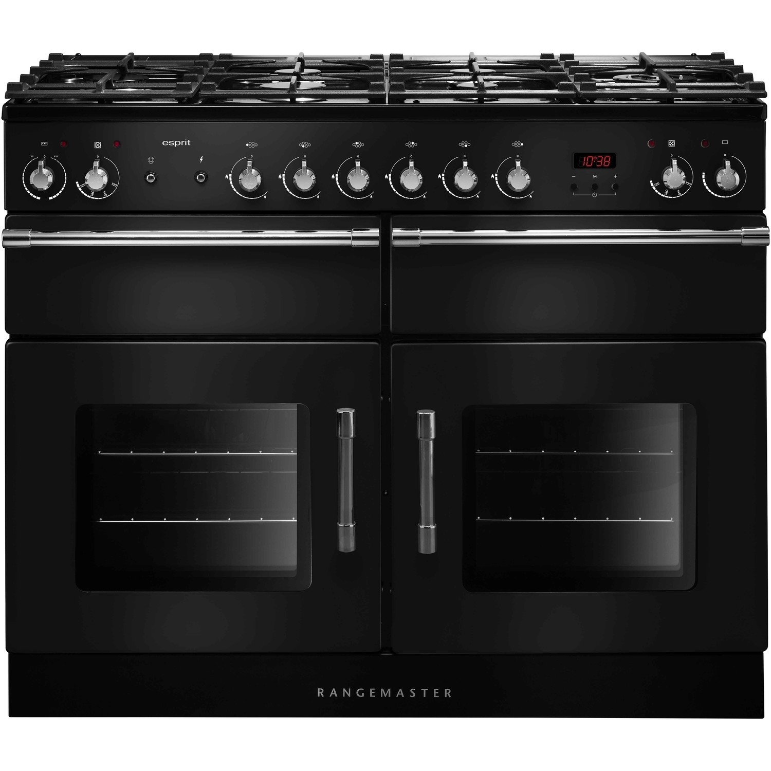 Rangemaster Esprit ESP110DFFBL/C 110cm Dual Fuel Range Cooker - Black - A/A Rated