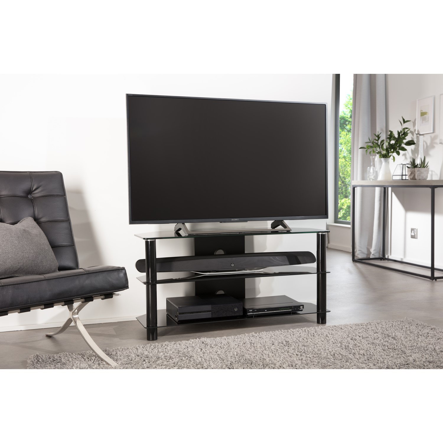 Alphason ESS1000/3-BLK Essentials TV Stand for up to 45 TVs - Black