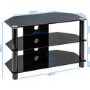 Alphason ESS800/3-BLK Essentials 3 Shelf TV Stand for up to 32" TVs - Black