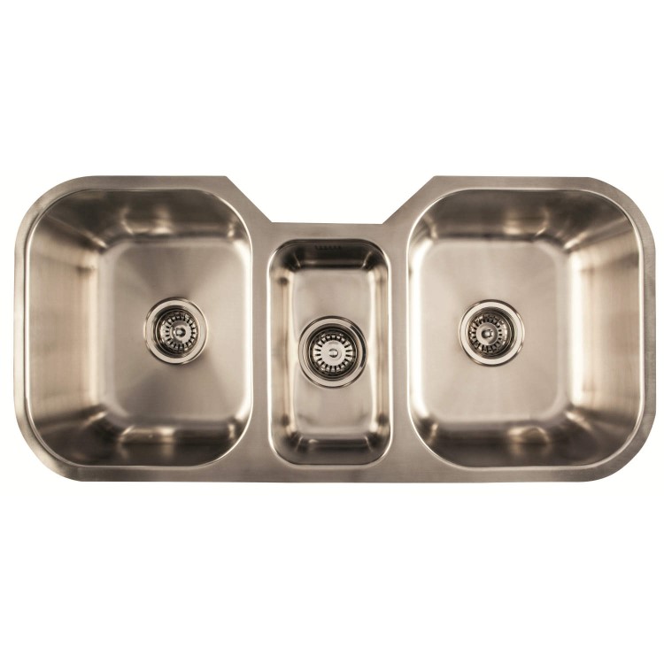 1810 Sink Company 2.5 Bowl Stainless Steel Chrome Undermount Kitchen Sink