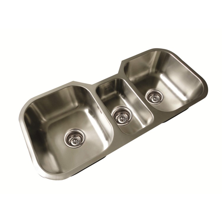 1810 Sink Company 2.5 Bowl Stainless Steel Chrome Undermount Kitchen Sink