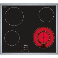 Siemens ET645HF17E 59cm Touch Control Four Zone Ceramic Hob - Black With Stainless Steel Frame