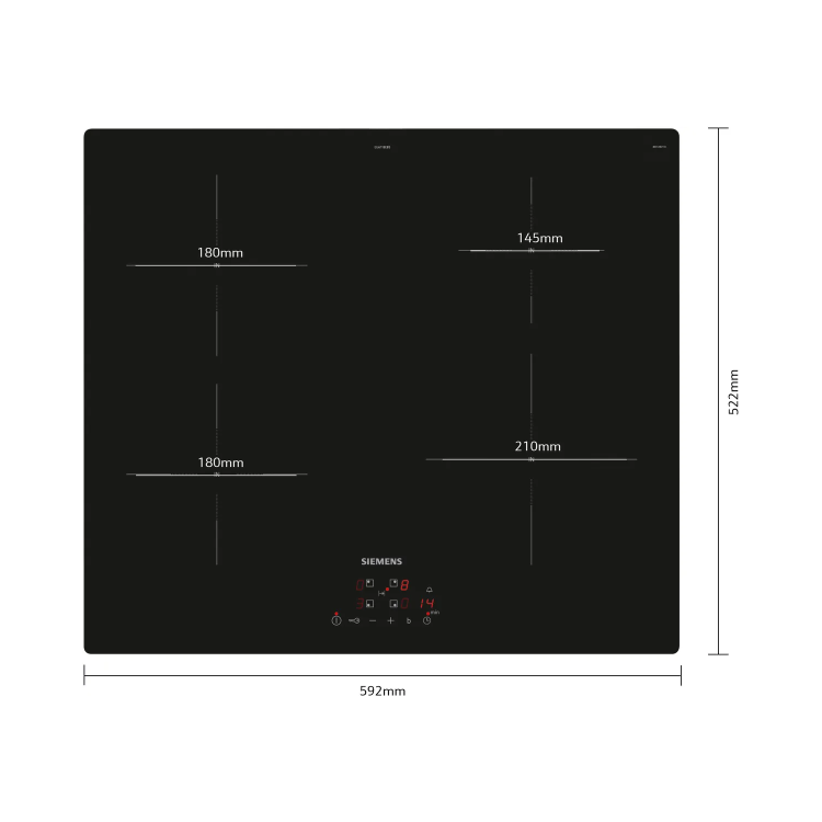 Siemens iQ100 Series 60cm 4 Zone Induction Hob - Black