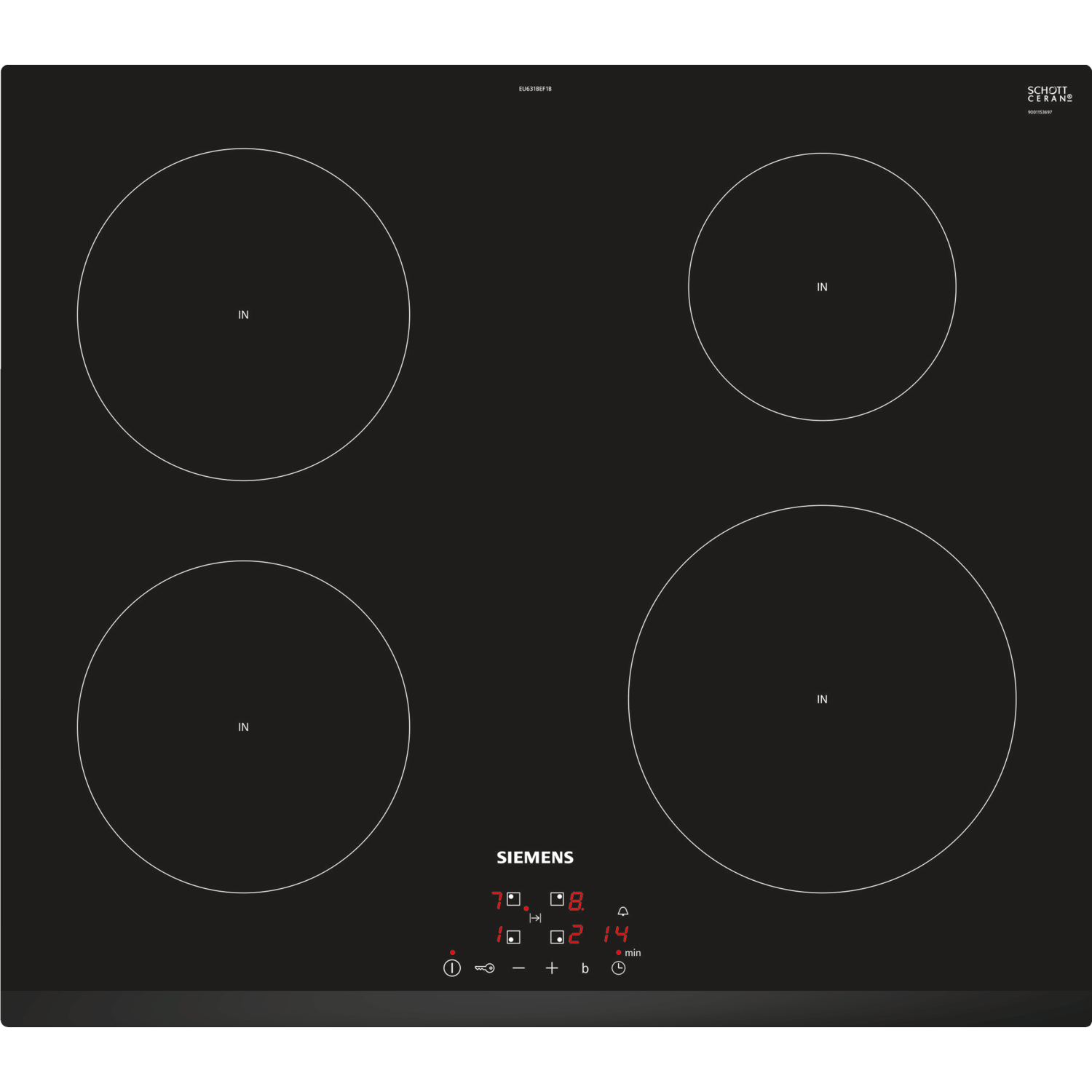 Siemens iQ100 60cm 4 Zone Induction Hob with 13Amp Plug