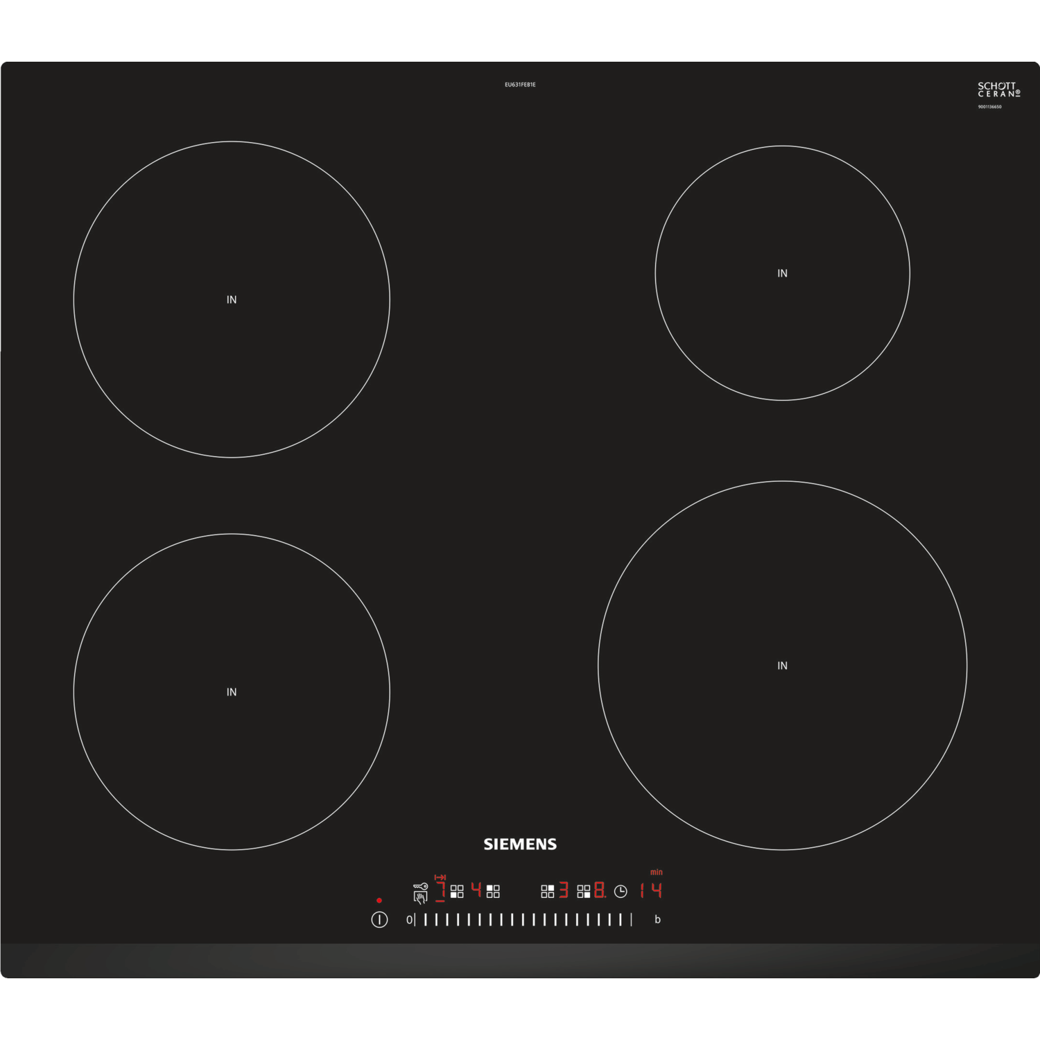 Refurbished Siemens iQ100 EU631FEB1E 60cm 4 Zone Touch Slider Control Induction Hob