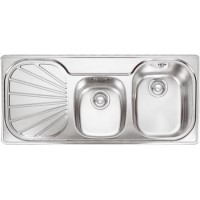 Franke EUX621L Erica One and Three Quarter Bowl Left Hand Drainer Silk Steel Sink