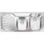Franke EUX621L Erica One and Three Quarter Bowl Left Hand Drainer Silk Steel Sink