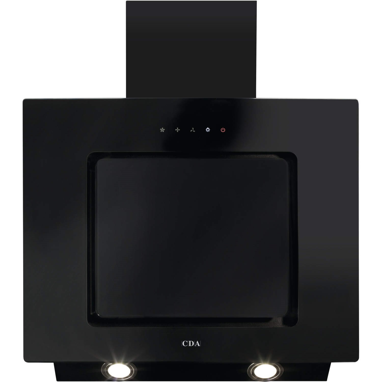 Refurbished CDA EVA60BL 60cm Angled Chimney Cooker Hood with Touch Controls Black