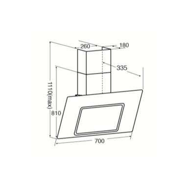 CDA EVA70BL 70cm Angled Chimney Cooker Hood with Touch Controls - Black CDA EVA70BL 70cm Angled Chimney Cooker Hood with Touch Controls - Black