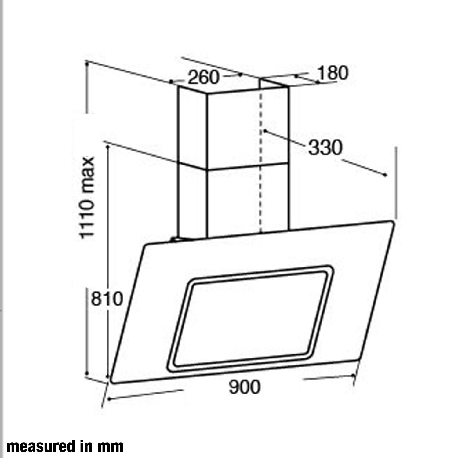 CDA EVA90BL 90cm Angled Chimney Cooker Hood with Touch Controls - Black CDA EVA90BL 90cm Angled Chimney Cooker Hood with Touch Controls - Black