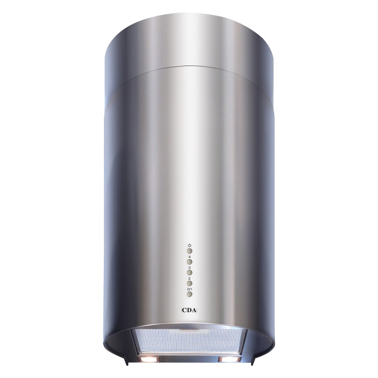 CDA EVC41SS 40cm Cylinder Cooker Hood With Touch Control And Perimeter Aspiration - Stainless Steel