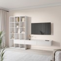 EVE002 White Gloss Media Wall with Storage - Everett