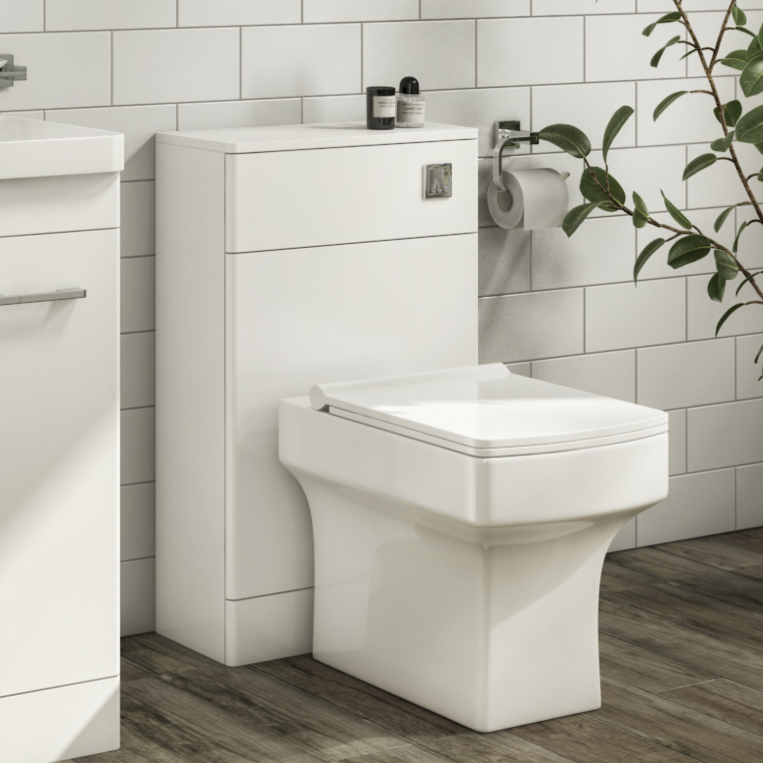 500mm White Back to Wall Toilet Unit Only - Camborne