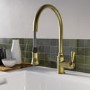 Traditional Single Lever Pull Out Brass Monobloc Kitchen Sink Mixer Tap - Evelyn