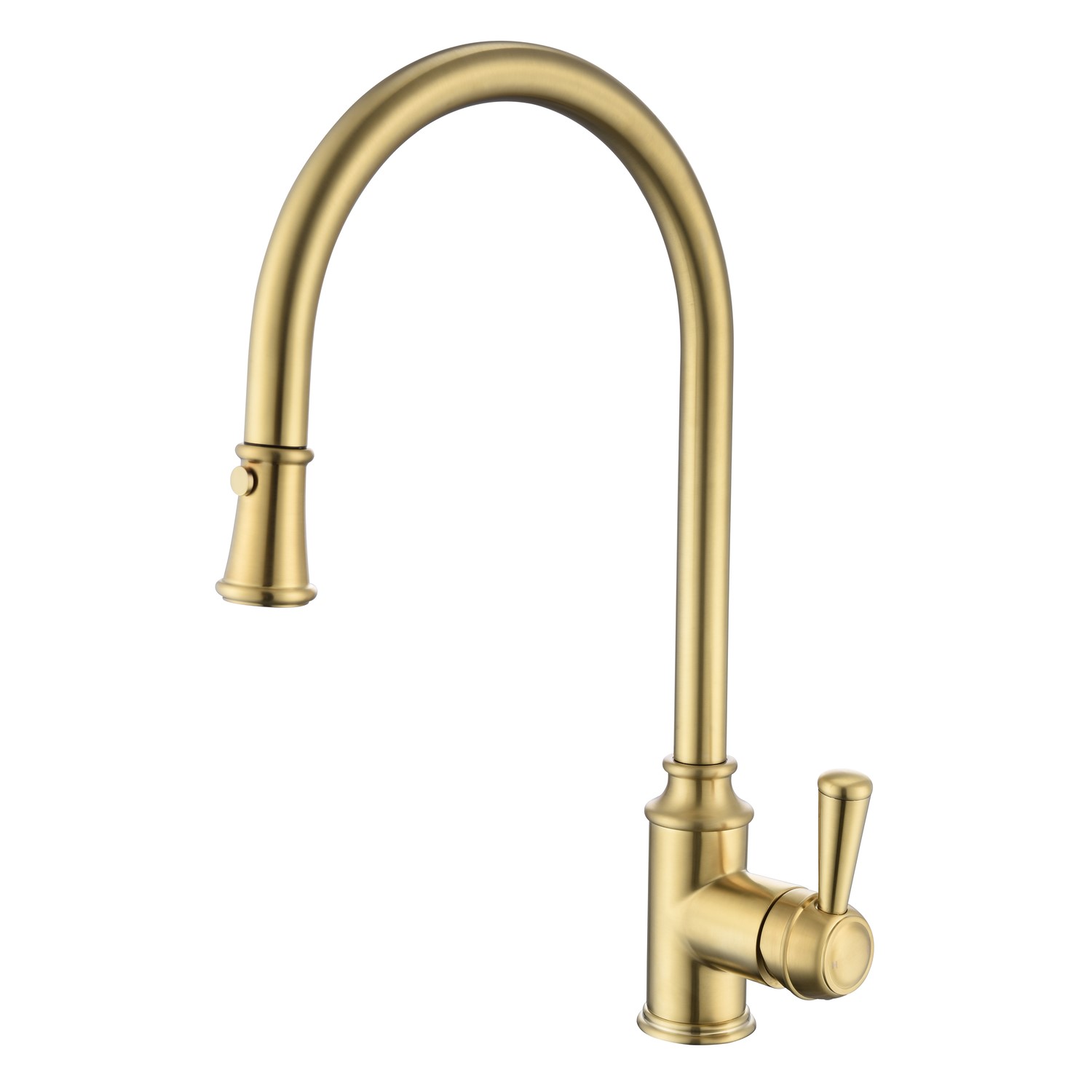 Brass Single Lever Pull Out Traditional Monobloc Kitchen Mixer Tap - Enza Evelyn Brass Single Lever Pull Out Traditional Monobloc Kitchen Mixer Tap - Enza Evelyn