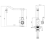Evelyn Traditional French Single Lever Monobloc Mixer Kitchen Tap- Brushed Brass
