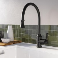 ONLY OPENED - Traditional Single Lever Pull Out Matt Black Monobloc Kitchen Sink Mixer Tap - Evelyn ONLY OPENED - Traditional Single Lever Pull Out Matt Black Monobloc Kitchen Sink Mixer Tap - Evelyn
