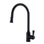 Traditional Single Lever Pull Out Matt Black Monobloc Kitchen Sink Mixer Tap - Evelyn