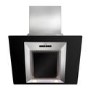 GRADE A1 - CDA EVG6BL Designer Angled 60cm Chimney Cooker Hood Black With Black Glass