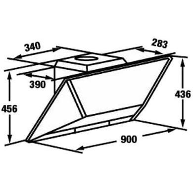 CDA EVM9SS 90cm Geometric Cooker Hood Stainless Steel