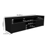 Wide Black Gloss TV Stand with Storage - TV&#39;s up to 77&quot; - Neo