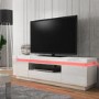 Evoque LED Light Effects White High Gloss TV Unit