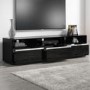 Large Black Gloss TV Unit with Storage Drawers- TVs up to 80" - Evoque