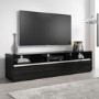 Large Black Gloss TV Unit with Storage Drawers- TVs up to 80" - Evoque