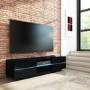 Evoque Large Black High Gloss TV Unit with LED Shelf & Storage - TV's up to 70"