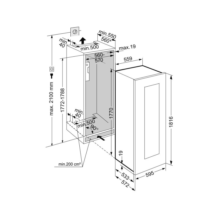 Liebherr Vinidor Dual Zone 83 Bottle Built-in Wine Cabinet - White