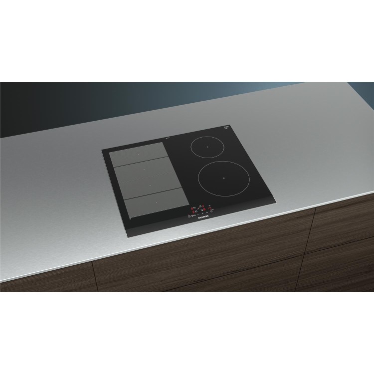 Siemens EX675BEB1E iQ700 Flexinduction 60cm 4 Zone Induction Hob with Bevelled Front Edge