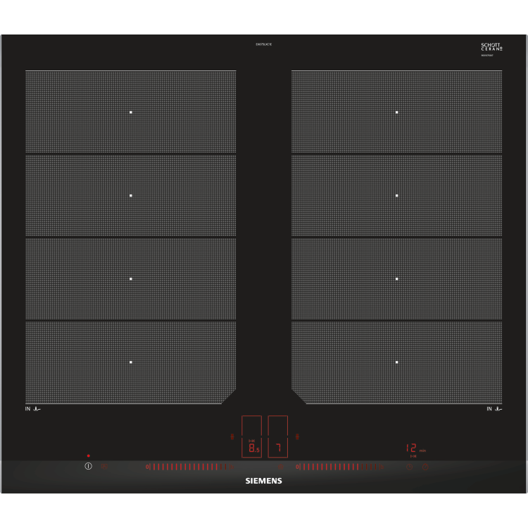 Siemens EX675LXC1E iQ700 LighSlider 59cm Four Zone Induction Hob Black With 2 flexInduction Zones And Current Management - Can Be Used On 13 Amp Fuse