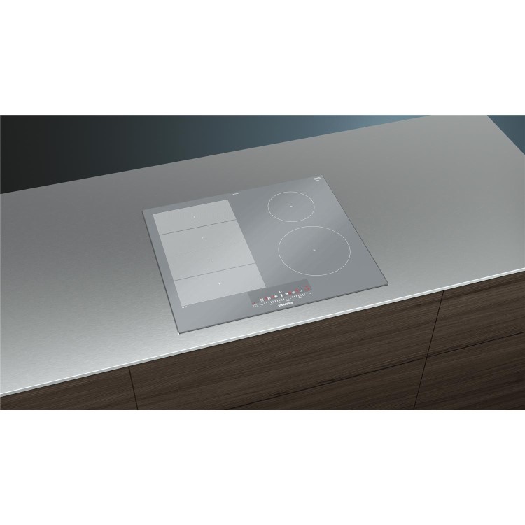 GRADE A2 - Siemens EX679FEC1E iQ700 Stainless Steel Side Trim Bevelled Frront Edge 602 mm Induction Hob - Brushed Alu