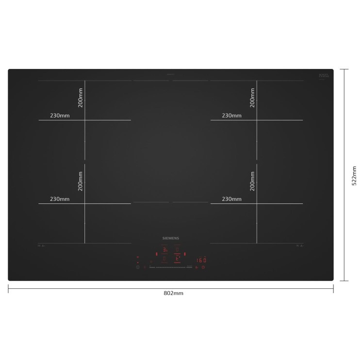 Siemens iQ700 80cm 4 Zone Induction Hob