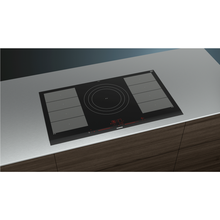 Refurbished Siemens iQ700 EX975LVV1E 5 Zone 90cm Flex Induction Hob With HomeConnect Black