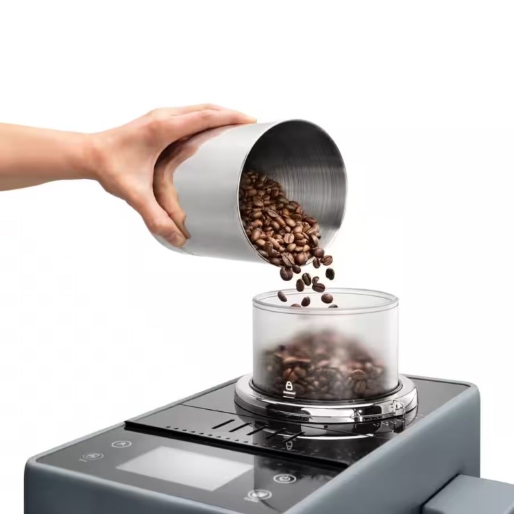De’Longhi EXAM440.55.G Rivelia – Pebble Grey Automatic Compact Bean-to-Cup Coffee Machine with Milk Frother