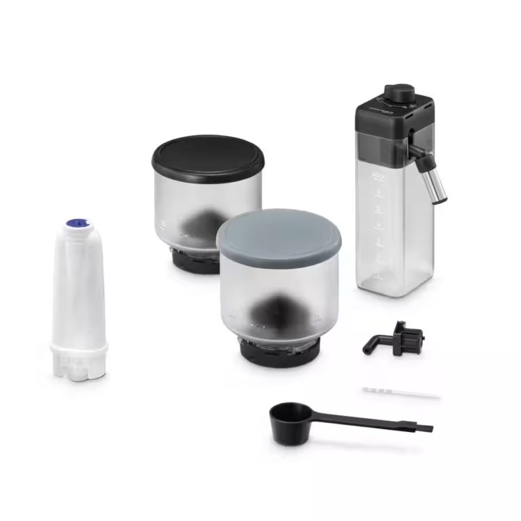 De’Longhi EXAM440.55.G Rivelia – Pebble Grey Automatic Compact Bean-to-Cup Coffee Machine with Milk Frother