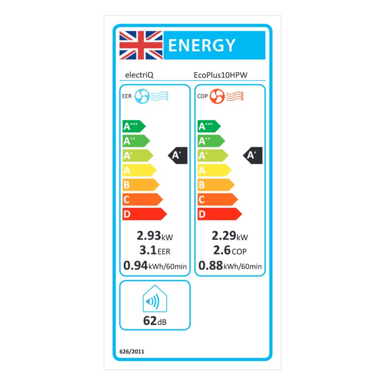 electriQ EcoPlus A+ 10000 BTU Smart Portable Air Conditioner with Heat Pump HEPA Purifier & Quiet Mode