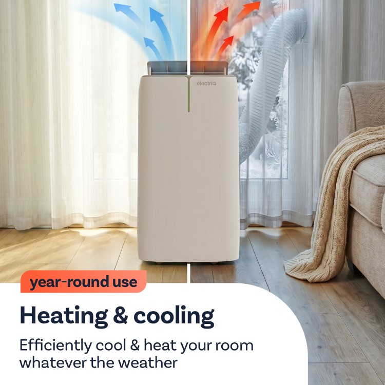 electriQ EcoPlus 12000 BTU  A+ Low Energy  Smart Quiet Portable AC & Heater