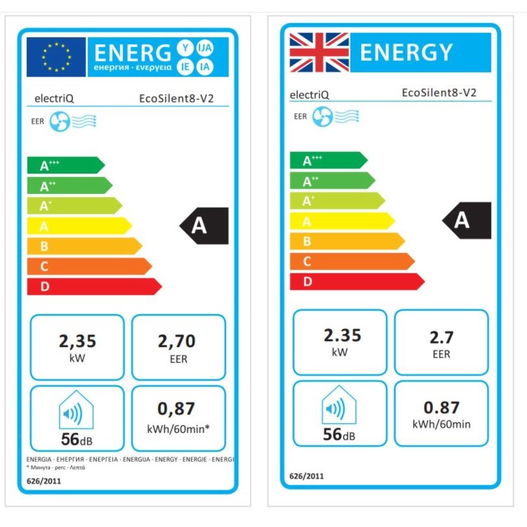 electriQ EcoSilent 10000 BTU Portable Air Conditioner - for rooms up to 28 sqm