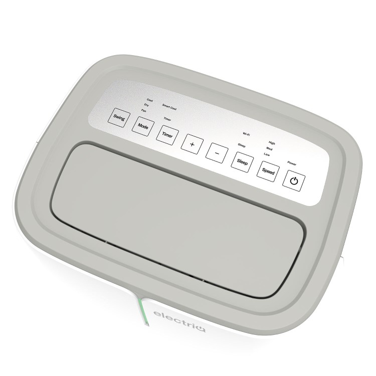 electriQ EcoSilent 14000 BTU Smart Portable Air Conditioner HEPA-Ready with Quiet DC Fan & Sleep Mode