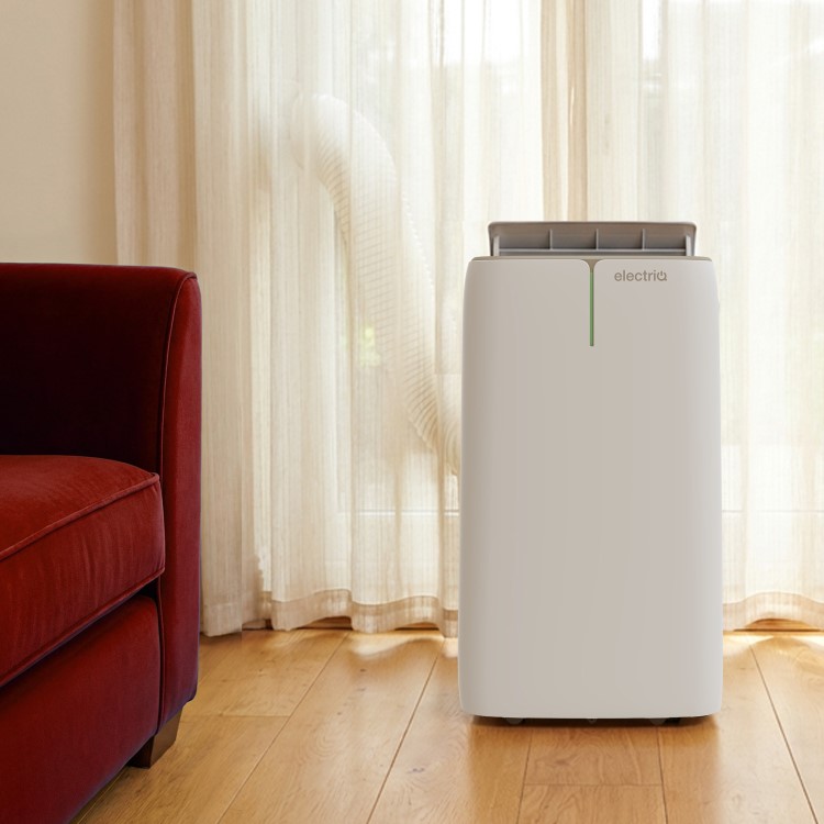 electriQ EcoSilent 14000 BTU Smart Portable Air Conditioner HEPA-Ready with Quiet DC Fan & Sleep Mode