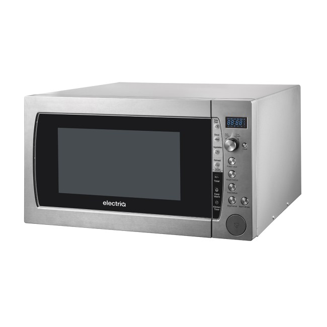 GRADE A1 - electriQ 1250W 60L Programmable Commercial Microwave with Humidity Sensor for Commercial Kitchens & Catering - Silver