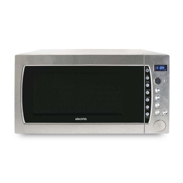 GRADE A2 - electriQ 1250W 60L Large Capacity Programmable Commercial Microwave with Humidity Sensor for Commercial Kitchens & Catering - Silver