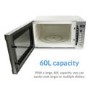 GRADE A2 - electriQ 1250W 60L Large Capacity Programmable Commercial Microwave with Humidity Sensor for Commercial Kitchens & Catering - Silver