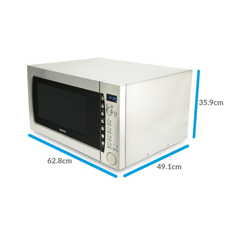 GRADE A2 - electriQ 1250W 60L Large Capacity Programmable Commercial Microwave with Humidity Sensor for Commercial Kitchens & Catering - Silver